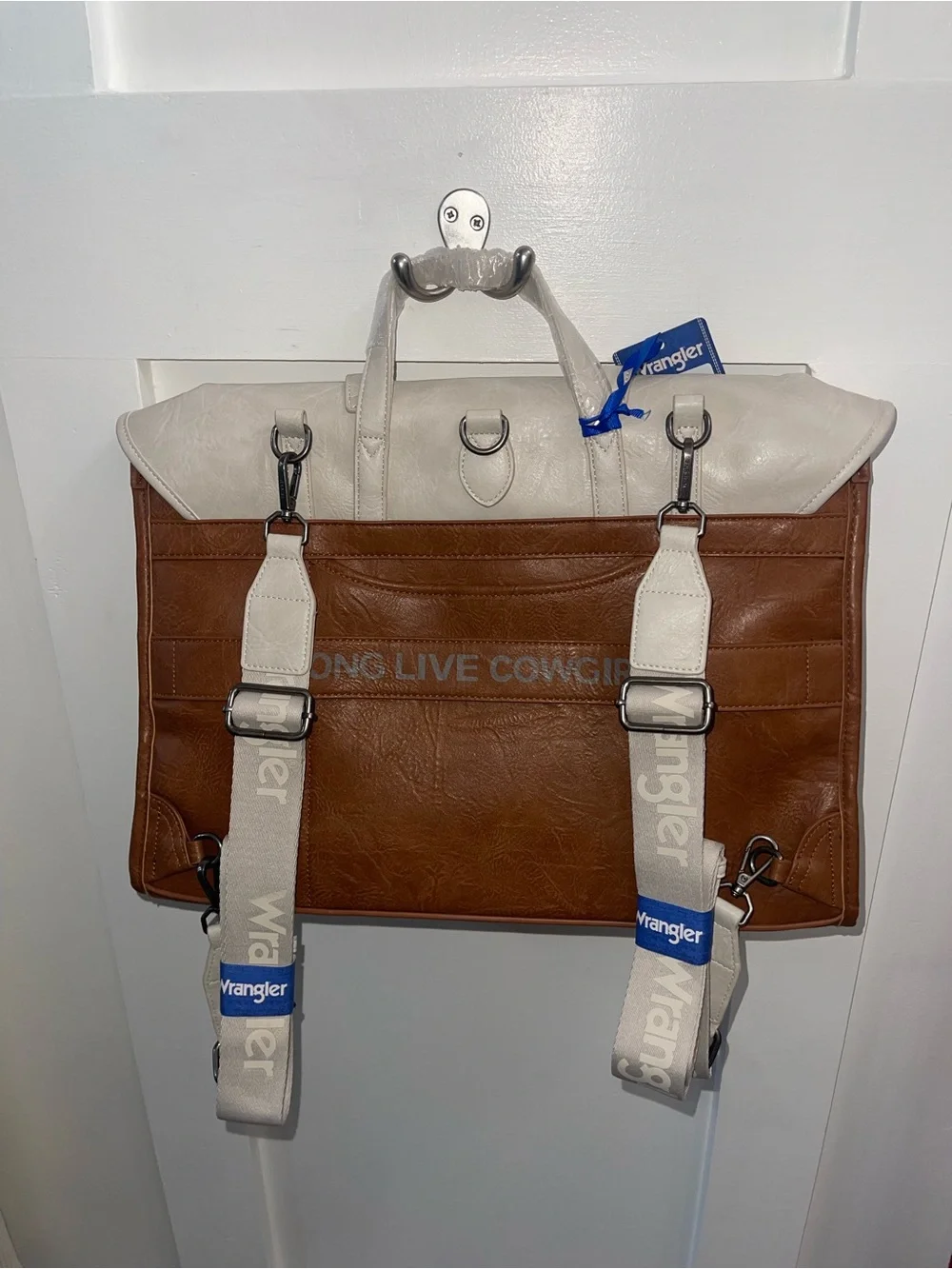 Wrangler Two-Tone Brown & Cream Laptop Backpack Brief